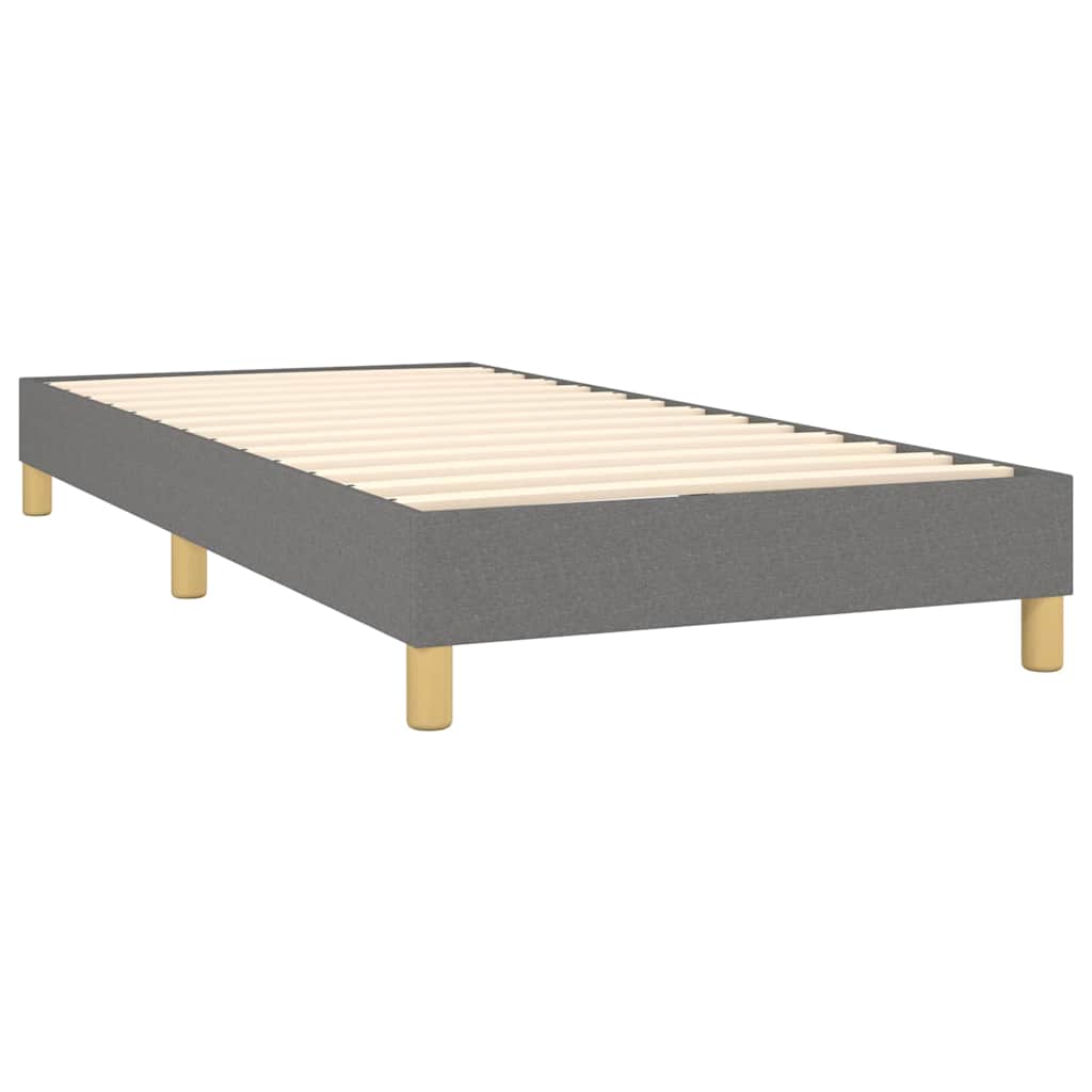 Krevet s oprugama i madracem tamnosivi 100 x 200 cm od tkanine