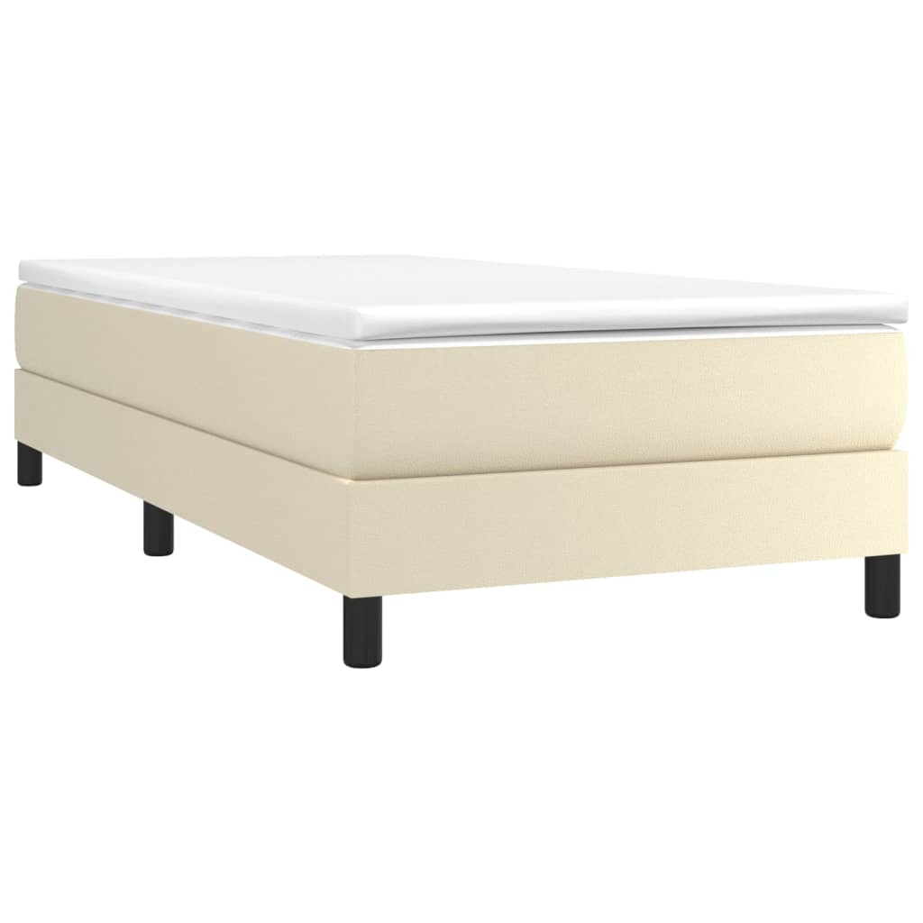 Krevet s oprugama i madracem krem 100x200 cm od umjetne kože
