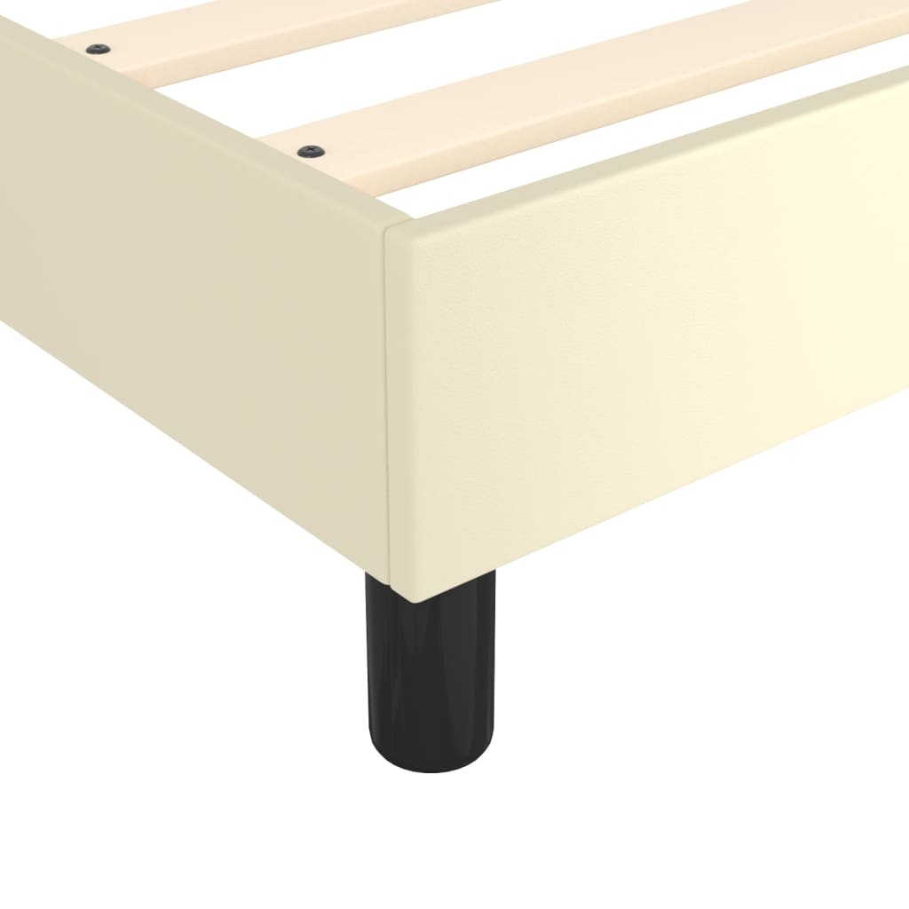 Krevet s oprugama i madracem krem 120x200 cm od umjetne kože