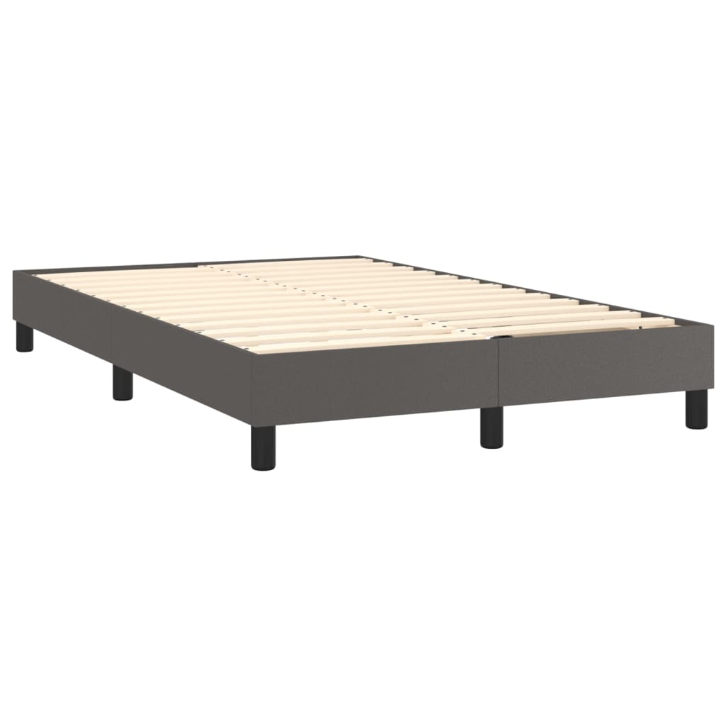 Krevet s oprugama i madracem sivi 120x200 cm od umjetne kože