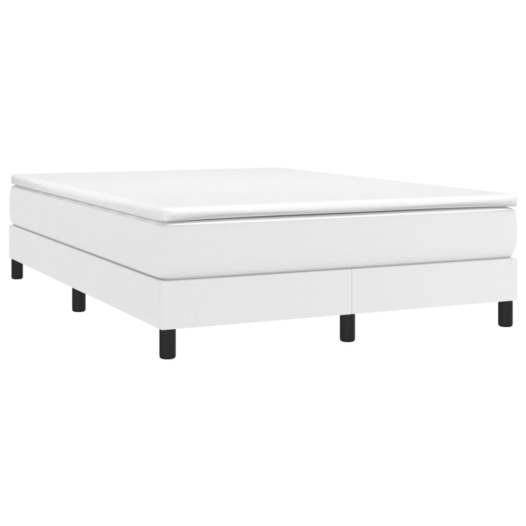Krevet s oprugama i madracem bijeli 140x190 cm od umjetne kože