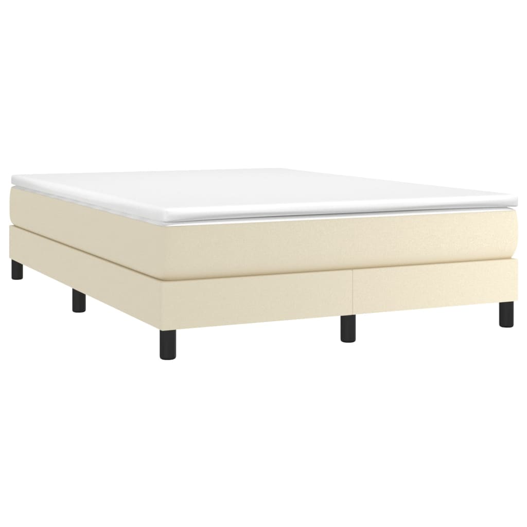 Krevet s oprugama i madracem krem 140 x 190 cm od umjetne kože