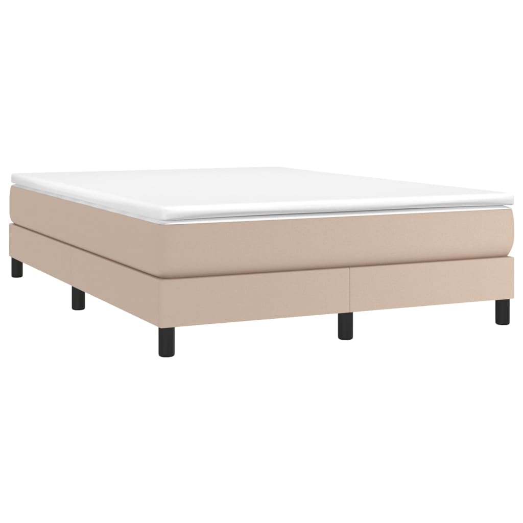 Krevet s oprugama i madrac cappuccino 140x190cm od umjetne kože