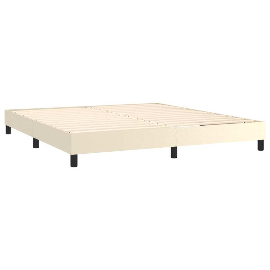 Krevet s oprugama i madracem krem 180x200 cm od umjetne kože