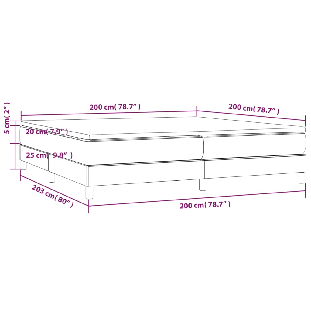 Krevet s oprugama i madracem crni 200x200 cm od umjetne kože