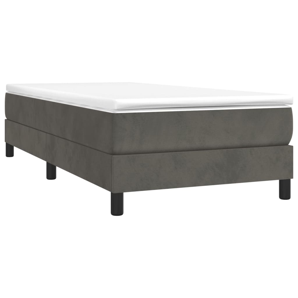 Box spring krevet s madracem tamnosivi 80 x 200 cm baršunasti