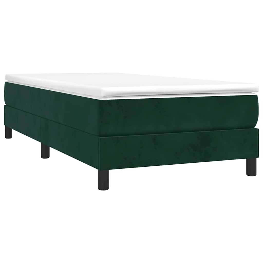 Box spring krevet s madracem tamnozeleni 80 x 200 cm baršunasti