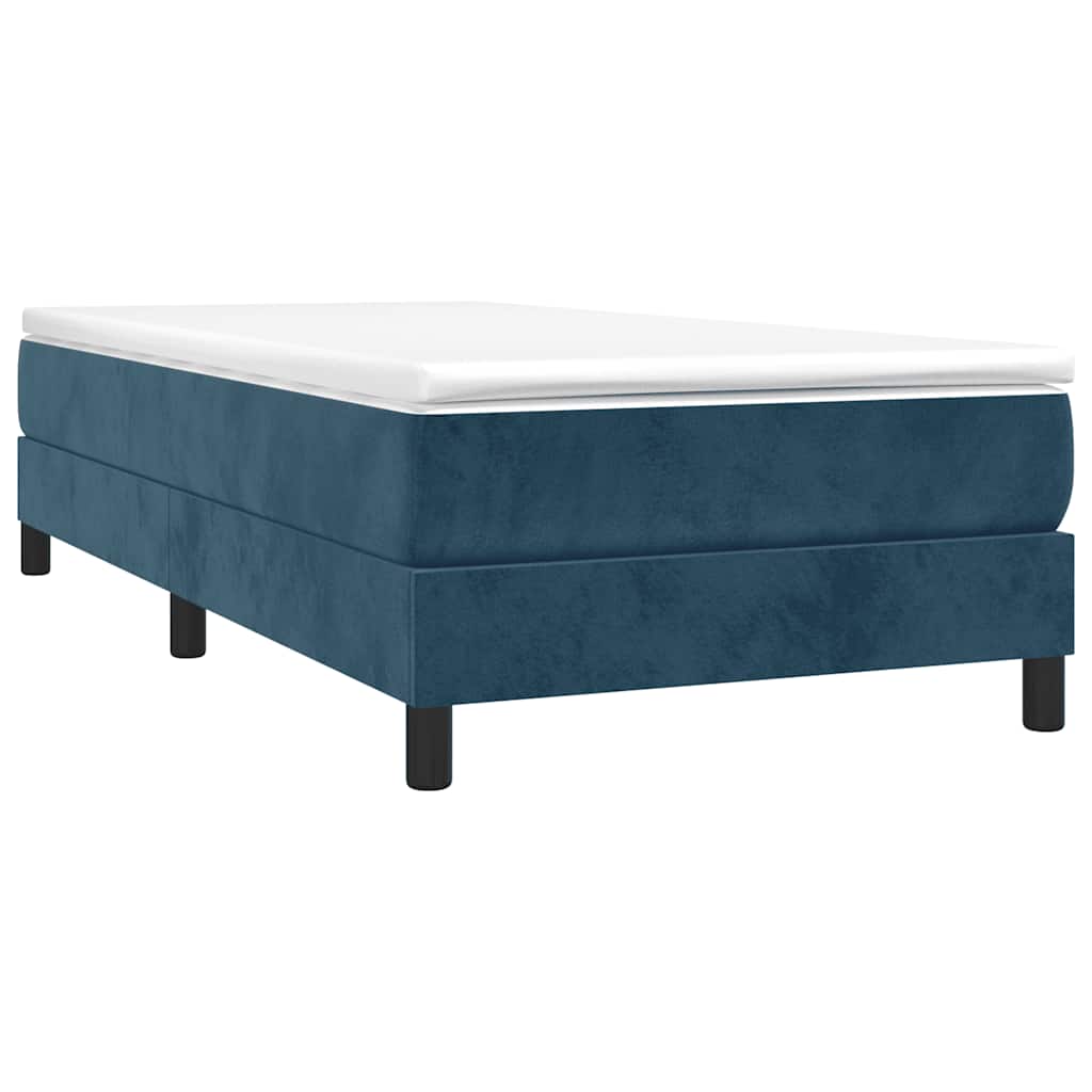 Box spring krevet s madracem tamnoplavi 80 x 200 cm baršunasti