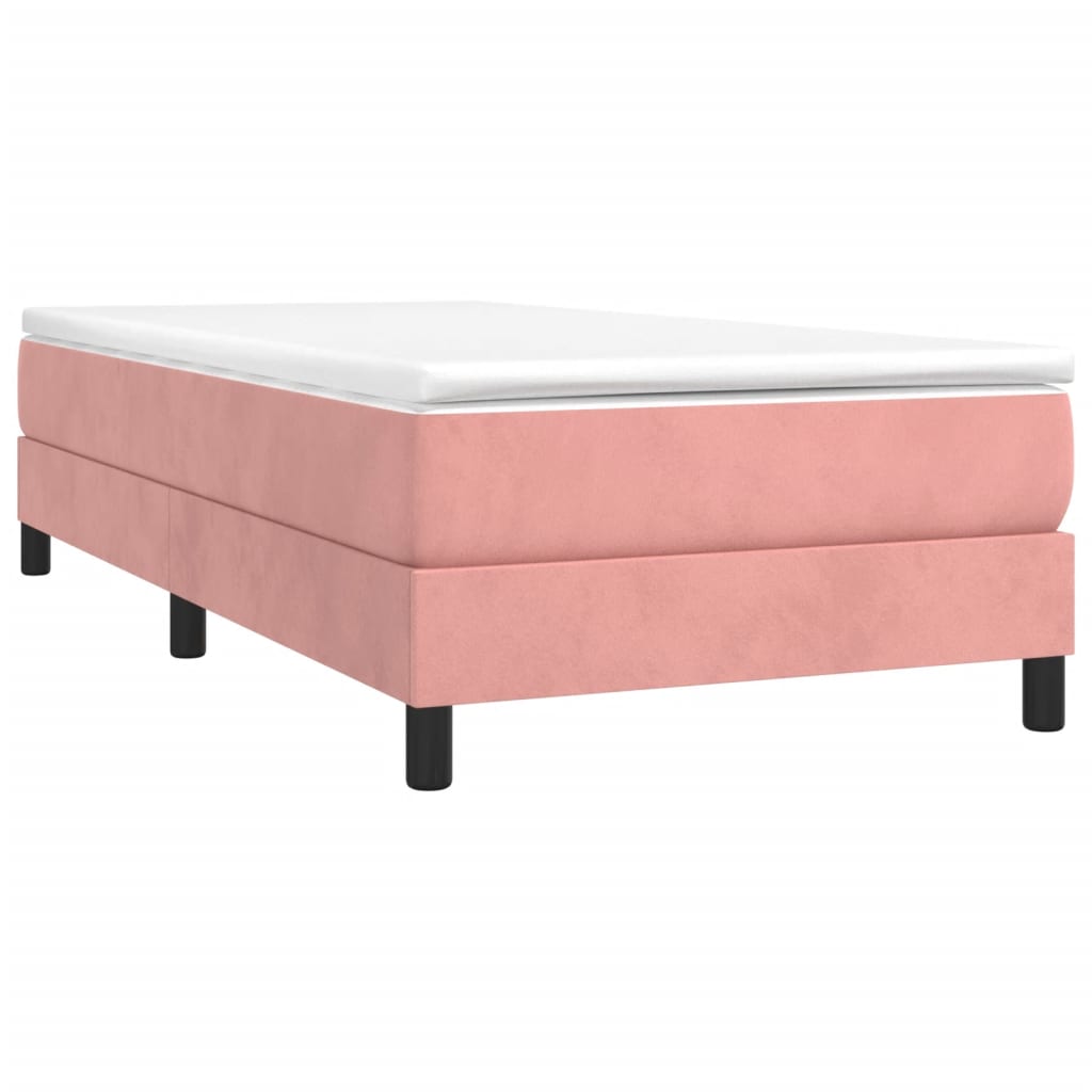 Box spring krevet s madracem ružičasti 80 x 200 cm baršunasti