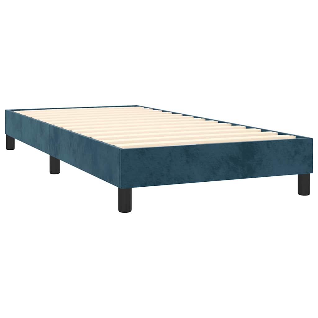 Box spring krevet s madracem tamnoplavi 90x190 cm baršunasti