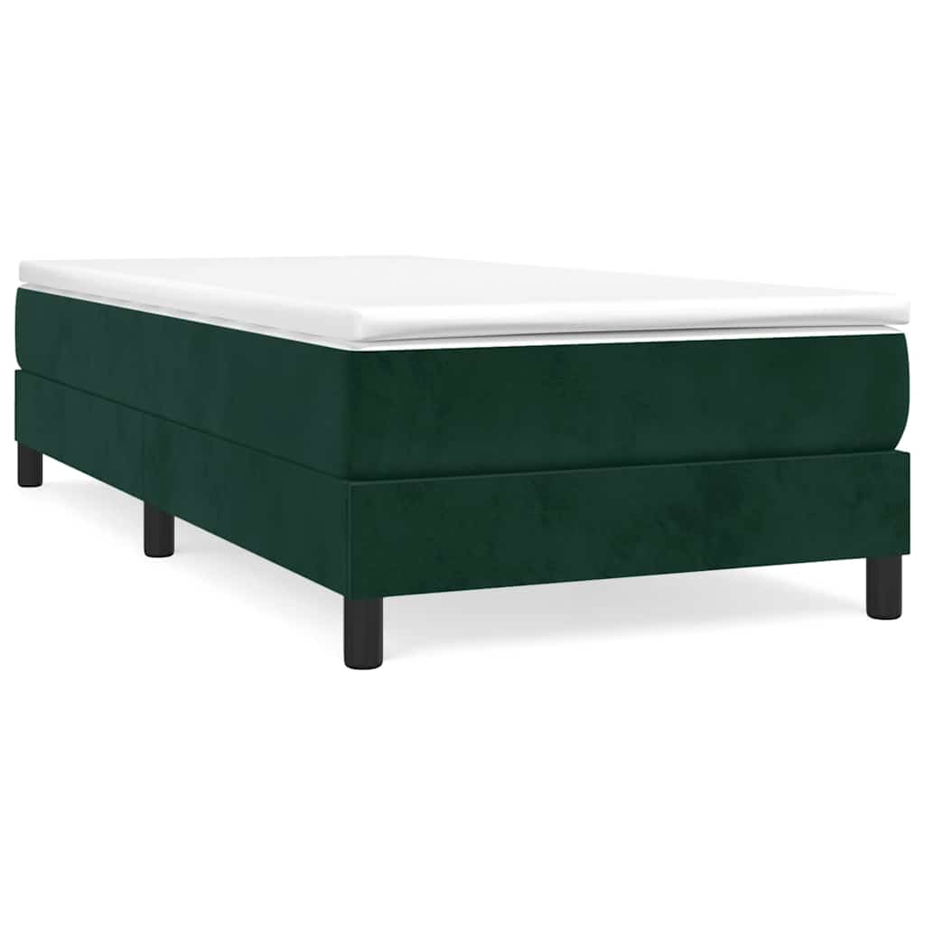 Box spring krevet s madracem tamnozeleni 120x200 cm baršunasti