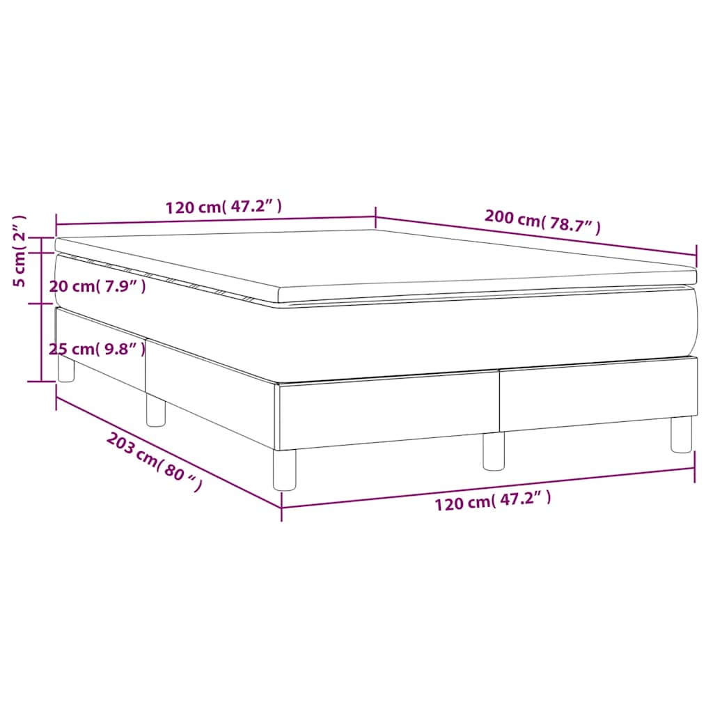 Box spring krevet s madracem tamnoplavi 120 x 200 cm baršunasti