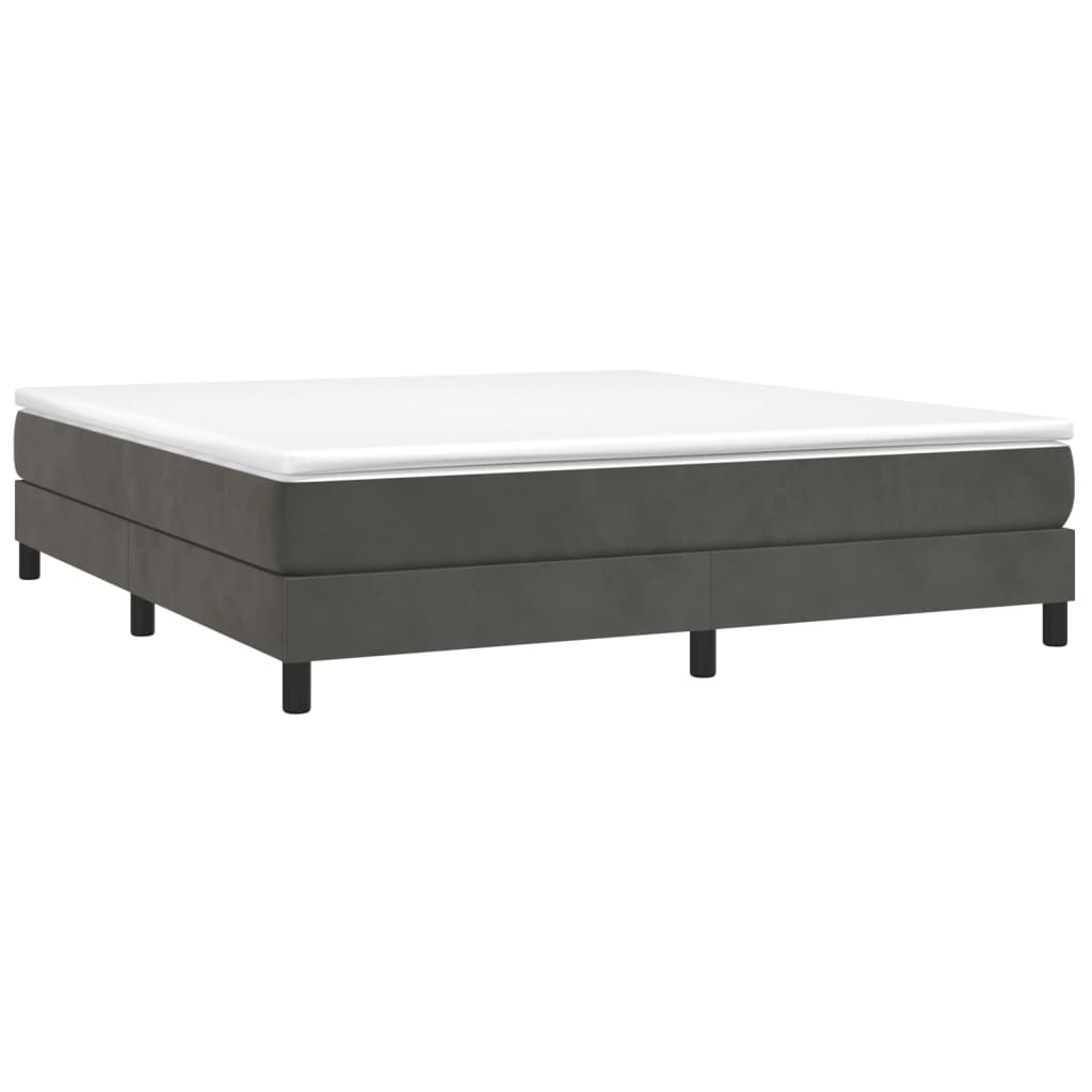Krevet s oprugama i madracem tamnosivi 180x200 cm baršunasti
