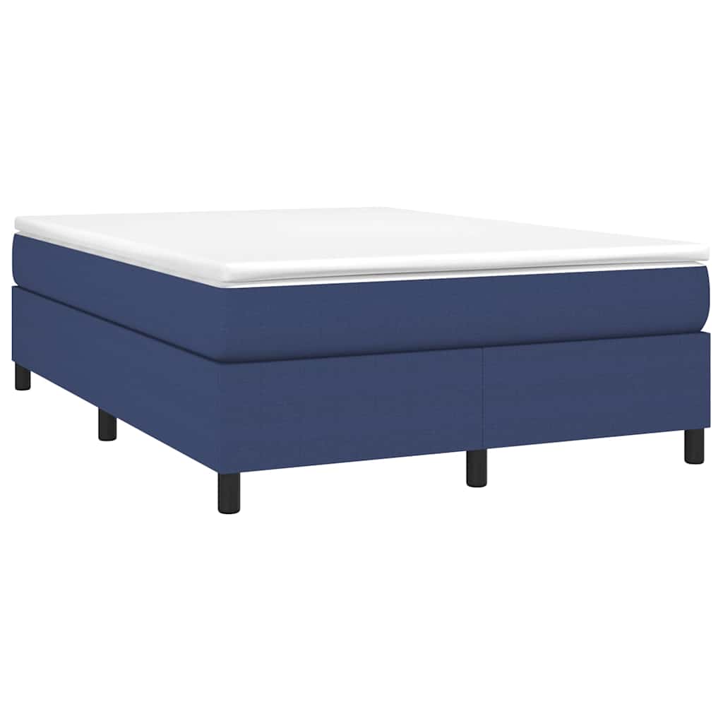 Krevet s oprugama i madracem plavi 140 x 190 cm od tkanine