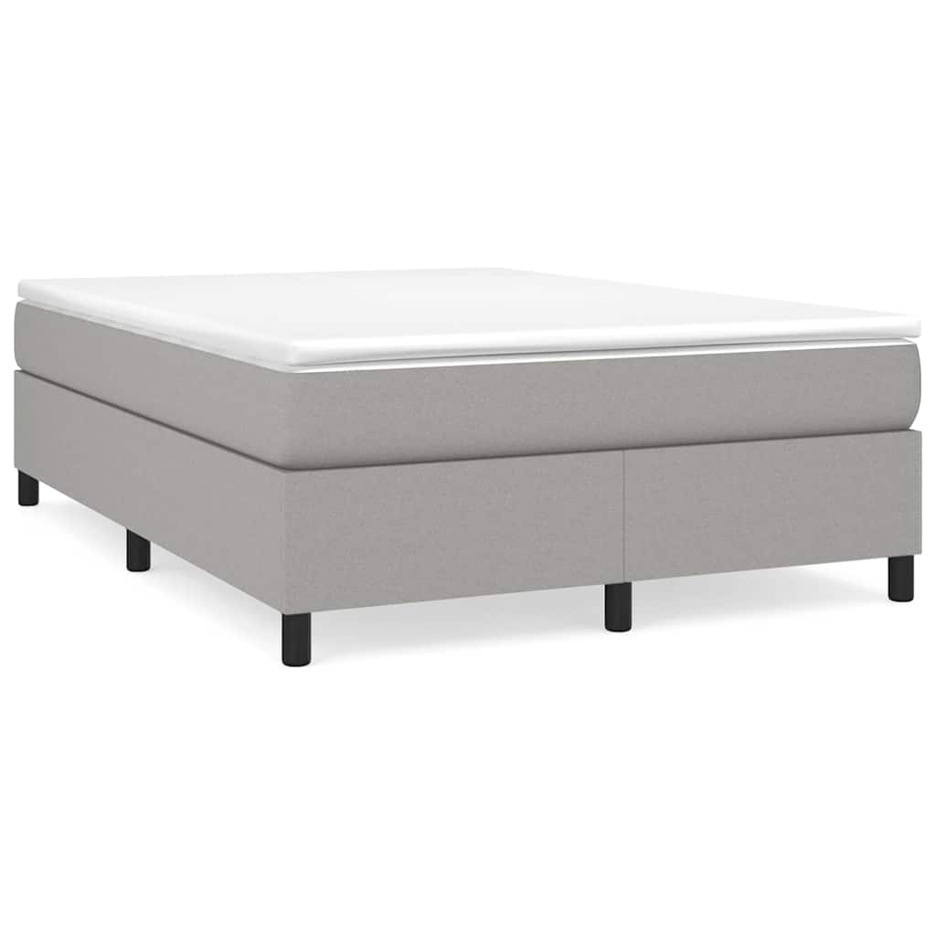 Krevet box spring s madracem svjetlosivi 140x200 cm od tkanine