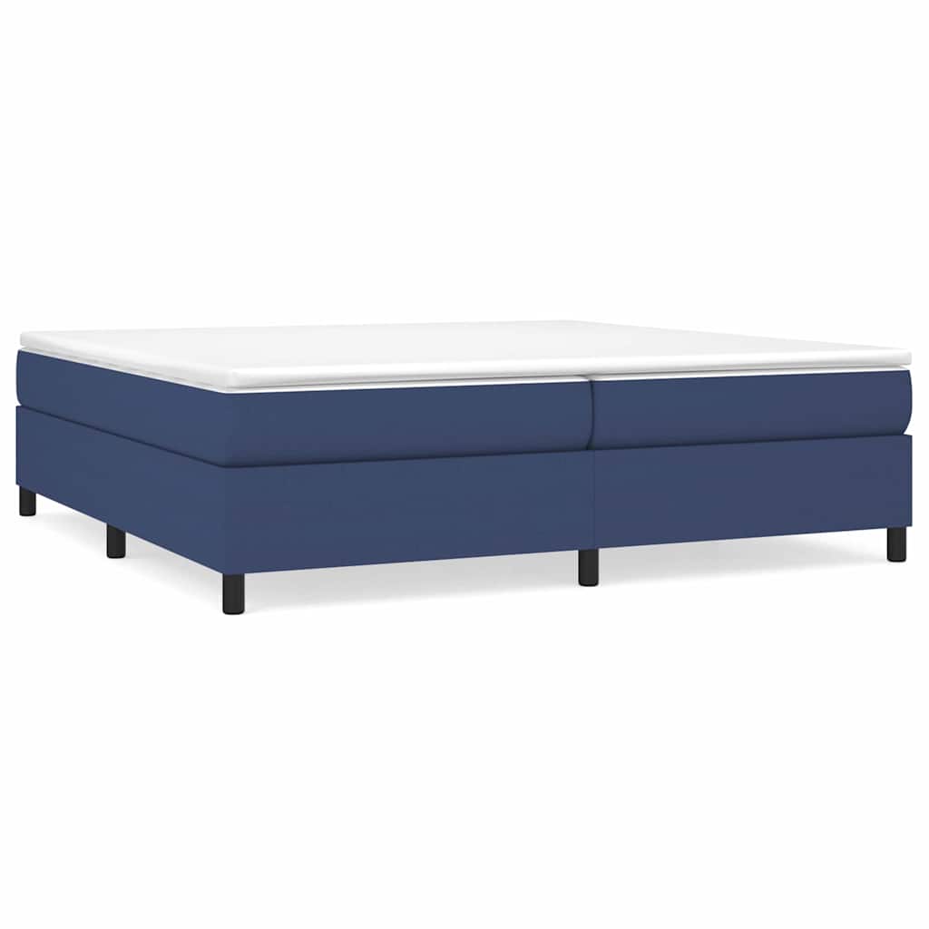 Krevet s oprugama i madracem plavi 200 x 200 cm od tkanine