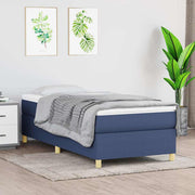 Krevet s oprugama i madracem plavi 80x200 cm od tkanine