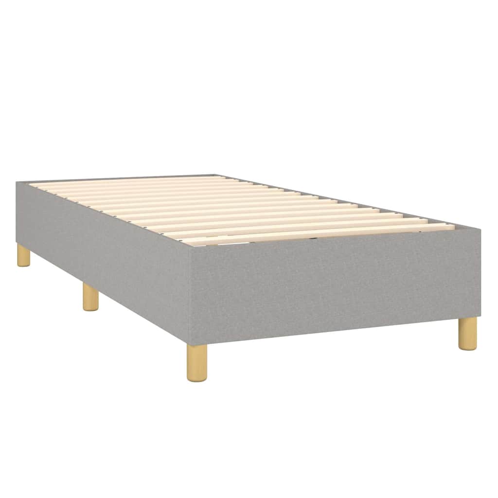 Box spring krevet s madracem svjetlosivi 90x190 cm od tkanine