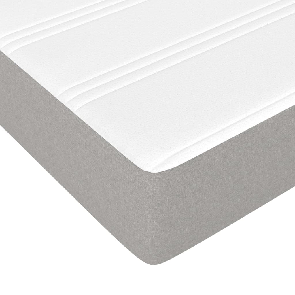 Box spring krevet s madracem svjetlosivi 90x190 cm od tkanine