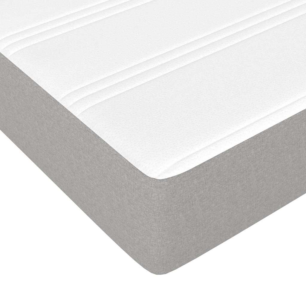 Box spring krevet s madracem svjetlosivi 90x190 cm od tkanine