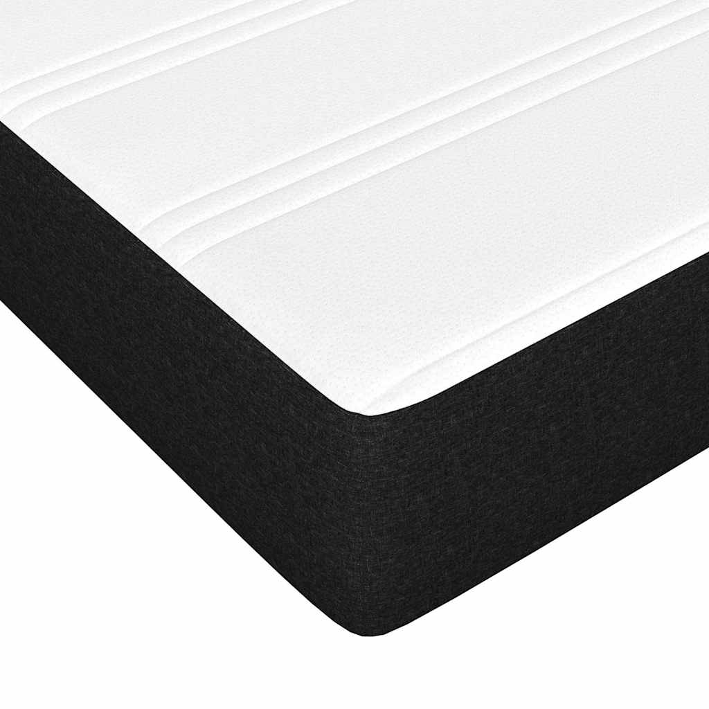Krevet s oprugama i madracem crni 100 x 200 cm od tkanine