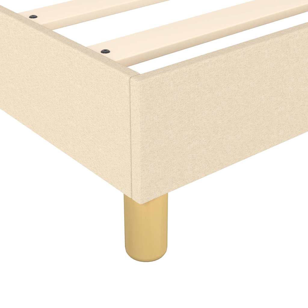 Krevet s oprugama i madracem krem 100 x 200 cm od tkanine