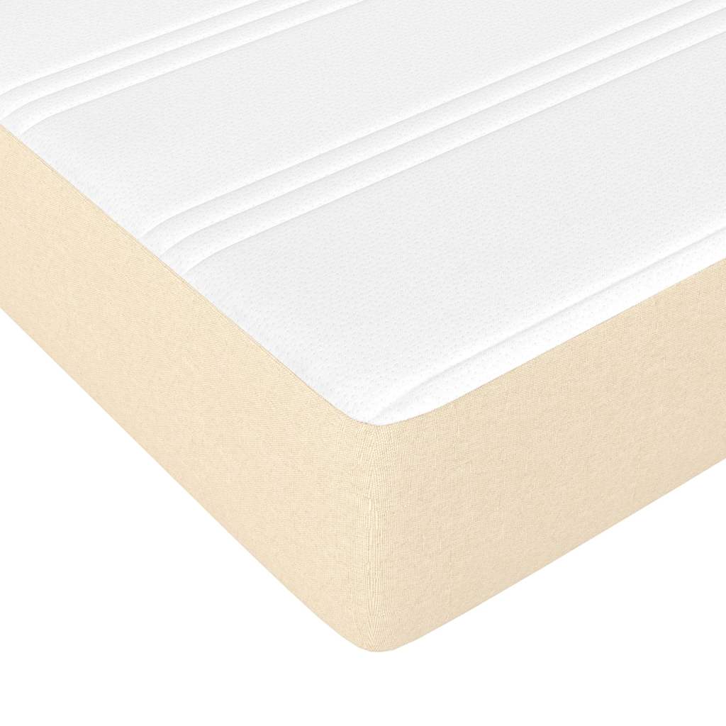 Krevet s oprugama i madracem krem 100 x 200 cm od tkanine