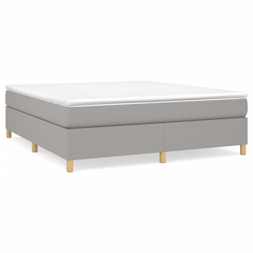 Krevet box spring s madracem svjetlosiva 160x200 cm tkanina