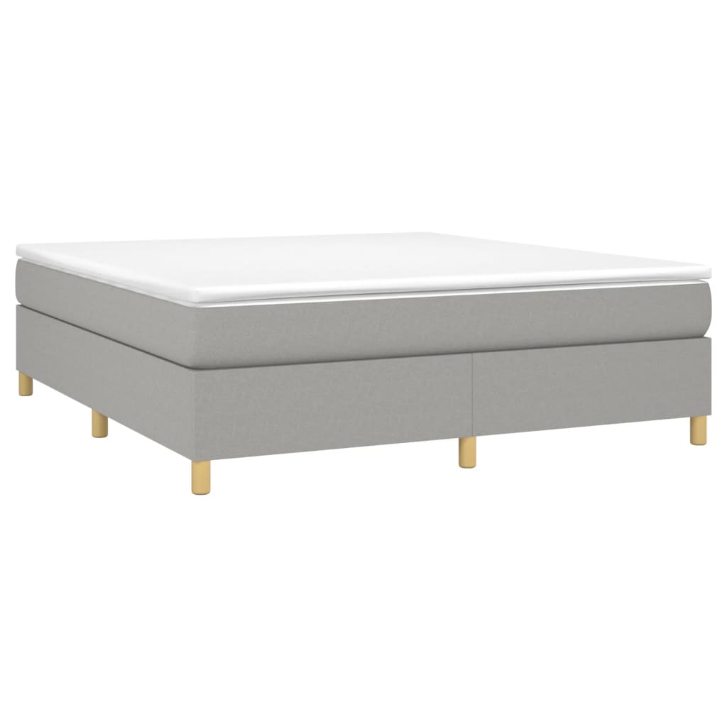 Krevet box spring s madracem svjetlosiva 160x200 cm tkanina