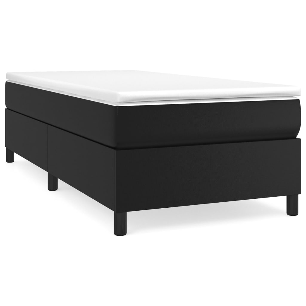 Krevet s oprugama i madracem crni 90x190 cm od umjetne kože