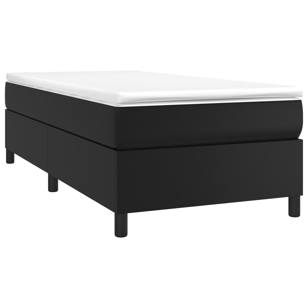 Krevet s oprugama i madracem crni 90 x 200 cm od umjetne kože
