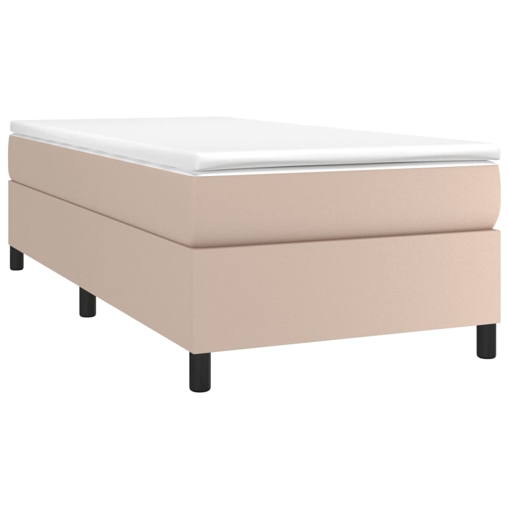 Krevet s oprugama i madrac cappuccino 90x200 cm od umjetne kože