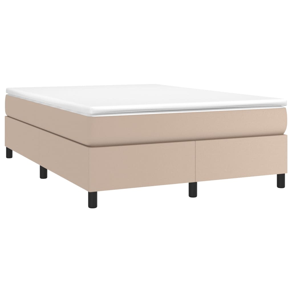 Krevet s oprugama i madrac cappuccino 140x190cm od umjetne kože