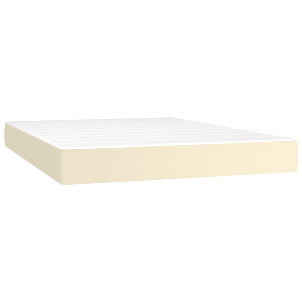 Krevet s oprugama i madracem krem 140x200 cm od umjetne kože