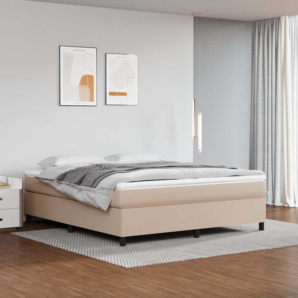 Krevet box spring s madracem cappuccino 180x200 cm umjetna koža