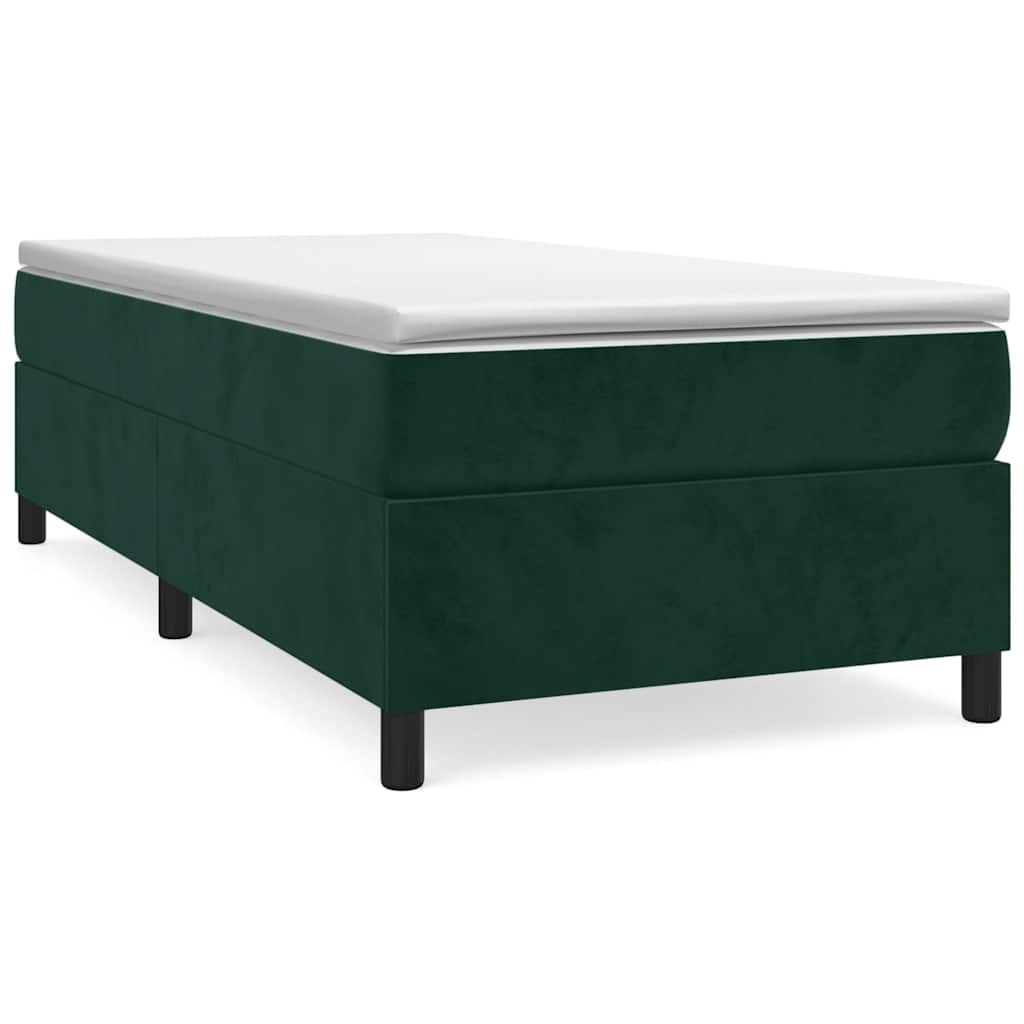 Box spring krevet s madracem tamnozeleni 80 x 200 cm baršunasti
