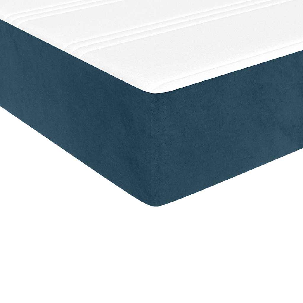 Box spring krevet s madracem tamnoplavi 90x190 cm baršunasti