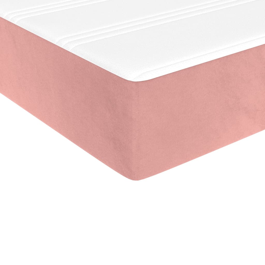 Box spring krevet s madracem ružičasti 90x190 cm baršunasti