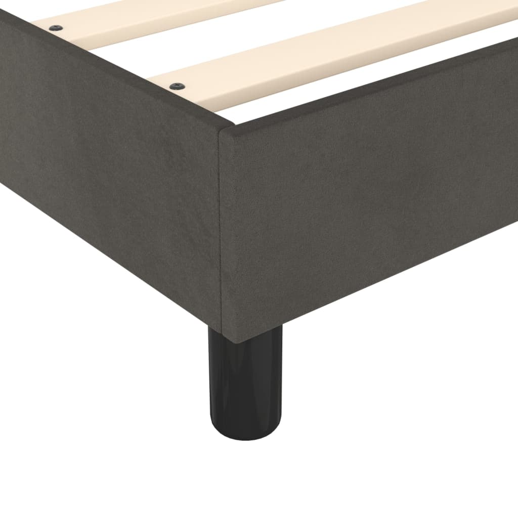 Box spring krevet s madracem tamnosivi 90x200 cm baršunasti