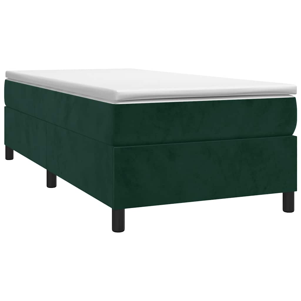 Box spring krevet s madracem tamnozeleni 90x200 cm baršunasti