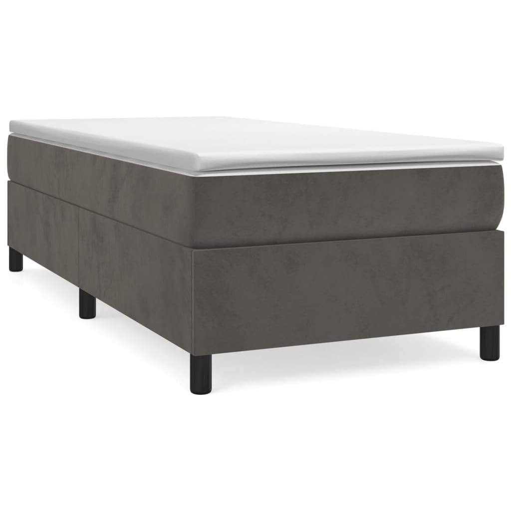 Box spring krevet s madracem tamnosivi 100x200 cm baršunasti