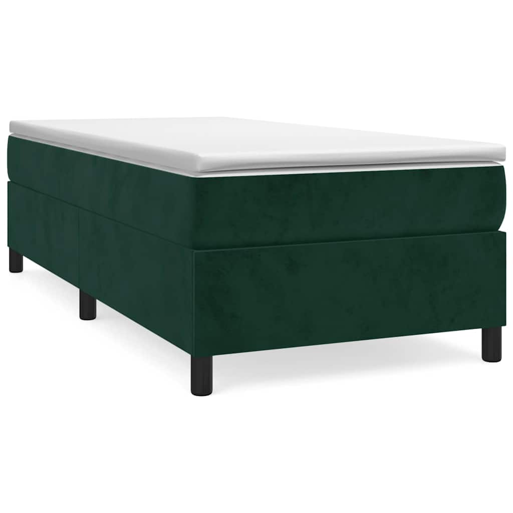 Box spring krevet s madracem tamnozeleni 100x200 cm baršunasti