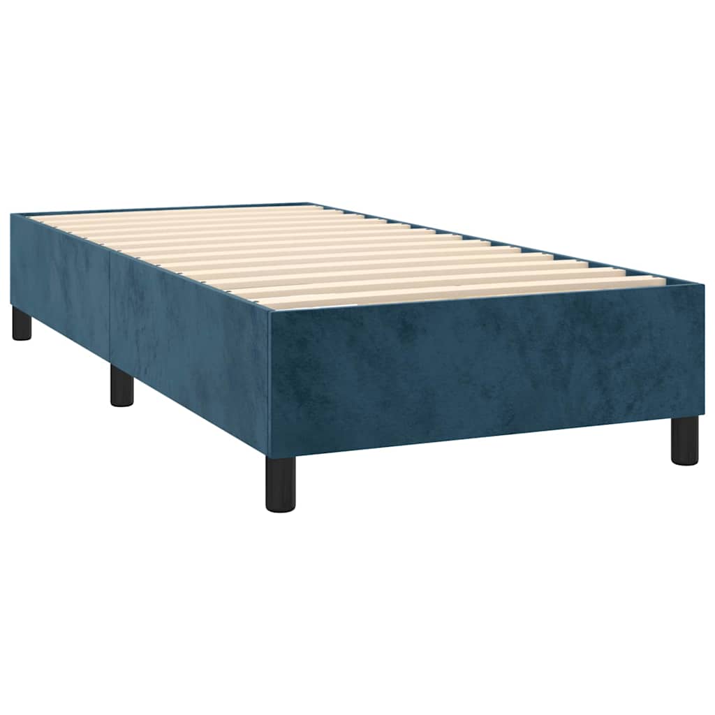 Box spring krevet s madracem tamnoplavi 100x200 cm baršunasti