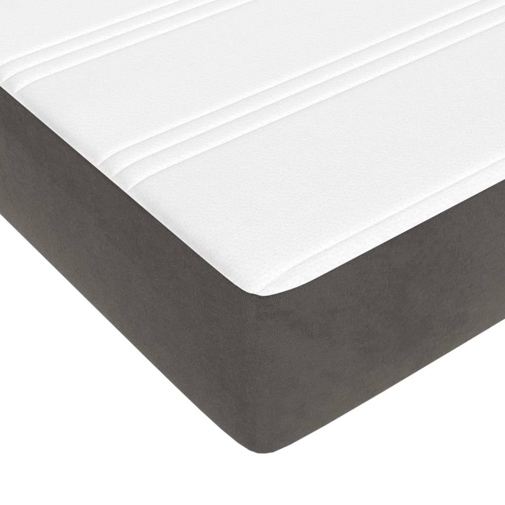Box spring krevet s madracem tamnosivi 120 x 200 cm baršunasti