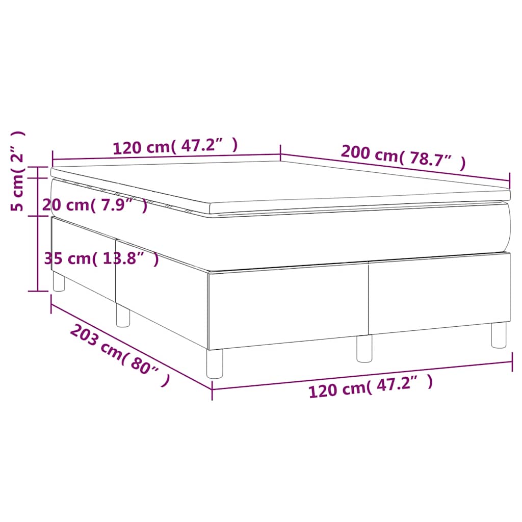 Box spring krevet s madracem tamnozeleni 120x200 cm baršunasti