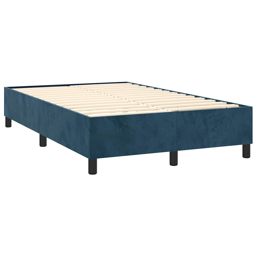 Box spring krevet s madracem tamnoplavi 120 x 200 cm baršunasti