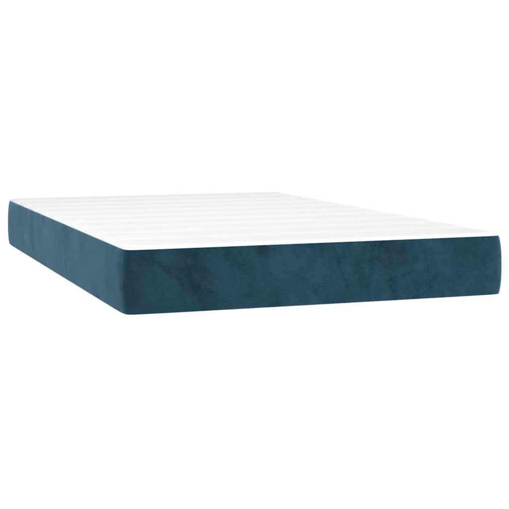 Box spring krevet s madracem tamnoplavi 120 x 200 cm baršunasti