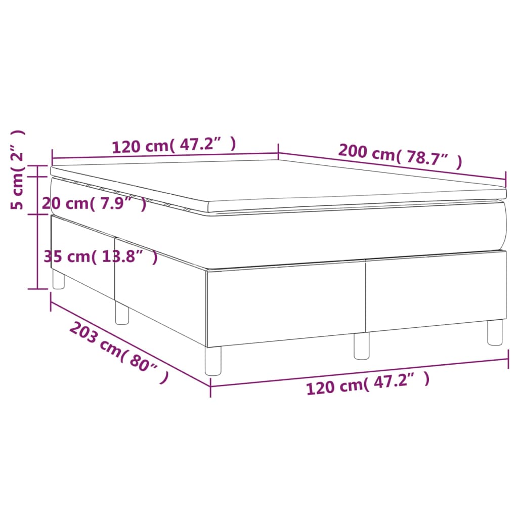 Box spring krevet s madracem ružičasti 120 x 200 cm baršunasti