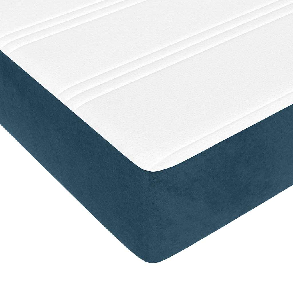 Krevet s oprugama i madracem tamnoplavi 180x200 cm baršunasti