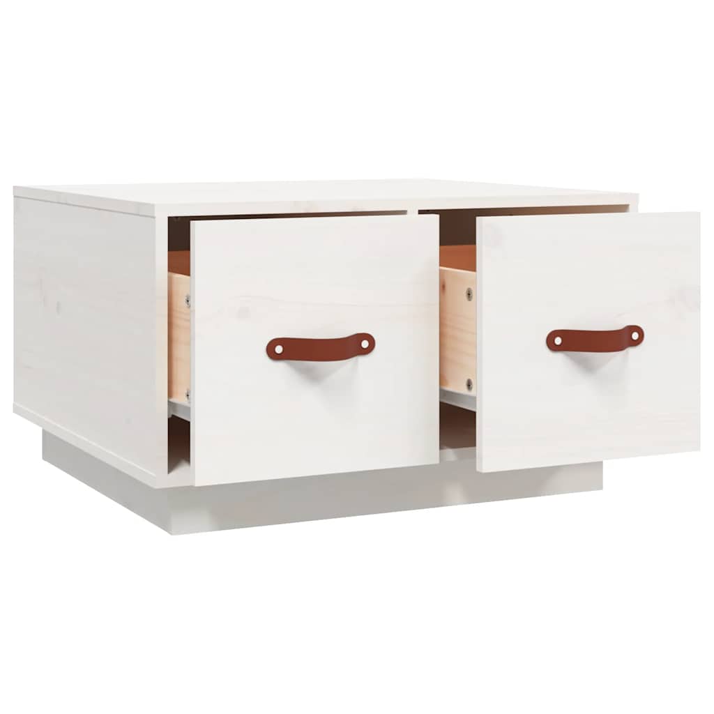 Stolić za kavu bijeli 60 x 53 x 35 cm od masivne borovine
